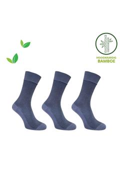 Sokken Heren Classic Bamboe Set van 3 paar grijs geruit