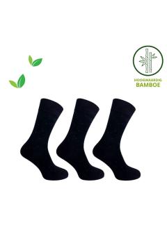 Sokken Heren Classic Bamboe Set van 3 paar zwart met rode stip