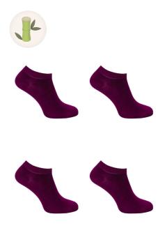  Sneakersokken Dames Sokken Bamboe Sokken Dames 4 paar paars