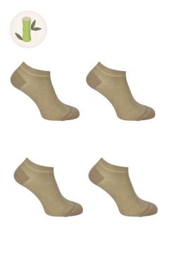 Bamboe Sokken Dames 4 paar beige | dames sokken | 9781