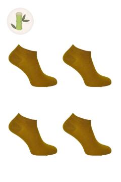  Sneakersokken Dames Sokken Bamboe Sokken Dames 4 paar okergeel